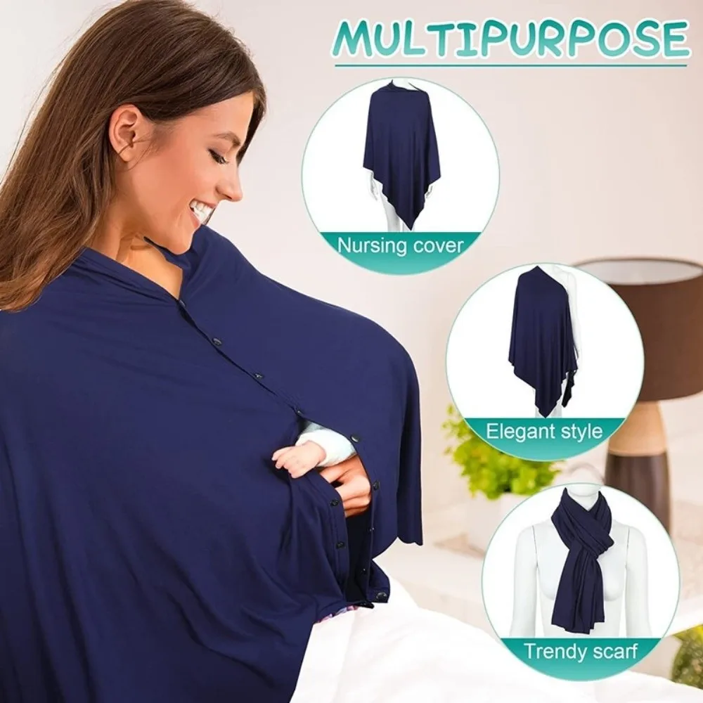 

Comfortable Maternal Nursing Covers Soft Button Breastfeeding Blanket Anti-Exposure Cotton Mother's Nursing Towel Outdoor