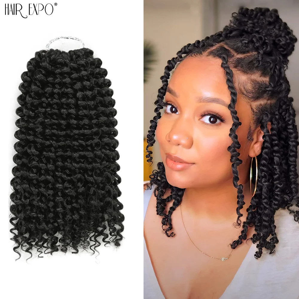 10 "syntetyczne Passion Twist szydełkowe włosy Ombre puszyste wstępnie zapętlone zapleciony doczep do włosów wstępnie skręcone SpringTwist włosy czarne brązowe