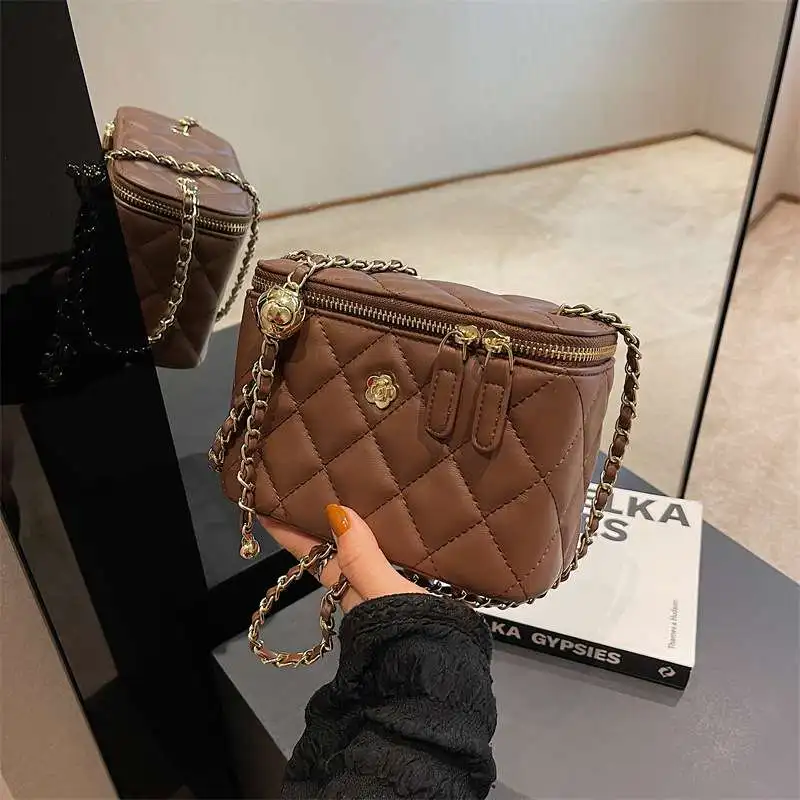 

Faionable Diamond Pattern Chain Crossbody Bag Women's oulder Bag Sli Trendy Handbag Ele Versatile Bag for Daily Use