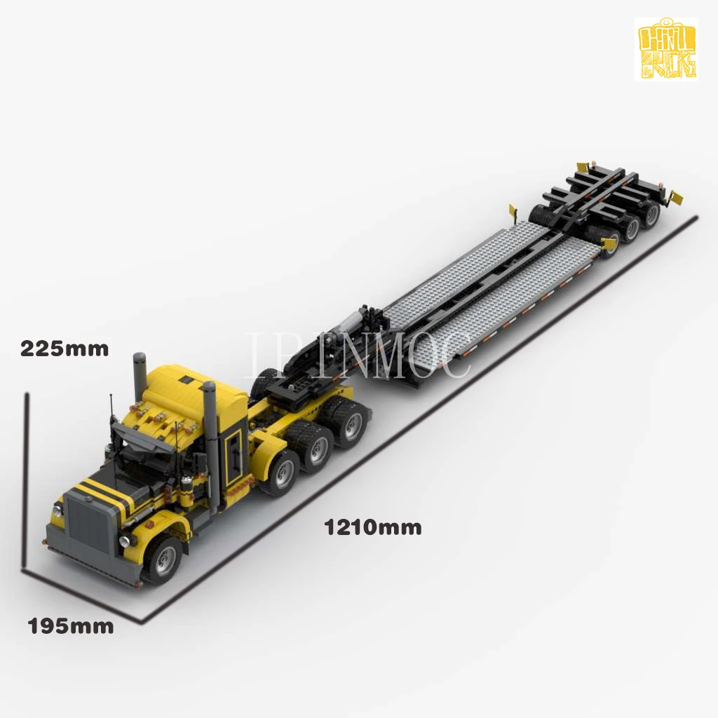 Moc-4691 P 379 Heavy Truck & Moc-4846 1:17 Platform Trailer With PDF Drawings Building Blocks Bricks Christmas Gifts