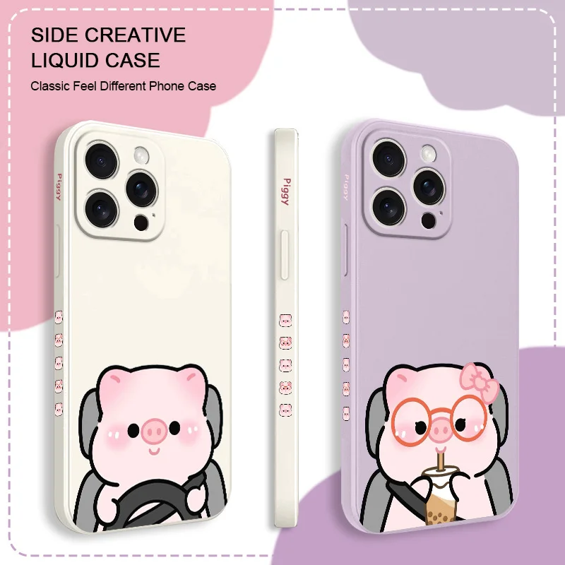 

Piggy Driver Phone Case For iPhone 17 16 16e 15 14 13 Plus Pro Max Mini Silicone Cover