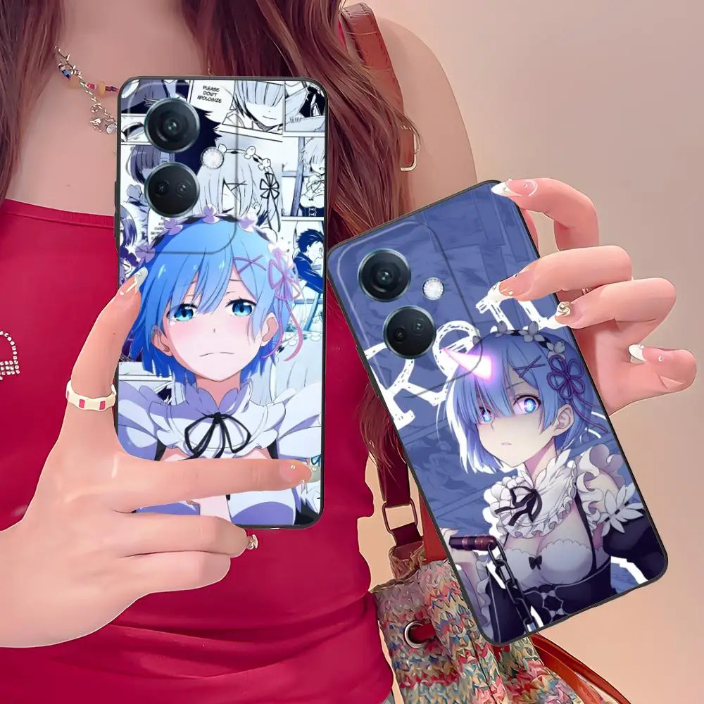 Coque de téléphone ReZero Rem Waifu pour OPPO Find X9 X8 X7 X6 X5 X3 X2 Plus s Pro Ultra Lite, en TPU souple et antichoc