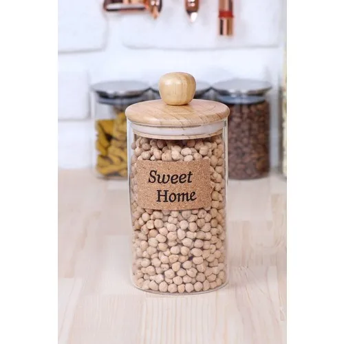 Arow Pero With Bamboo Lid Glass Jar 1000 ml