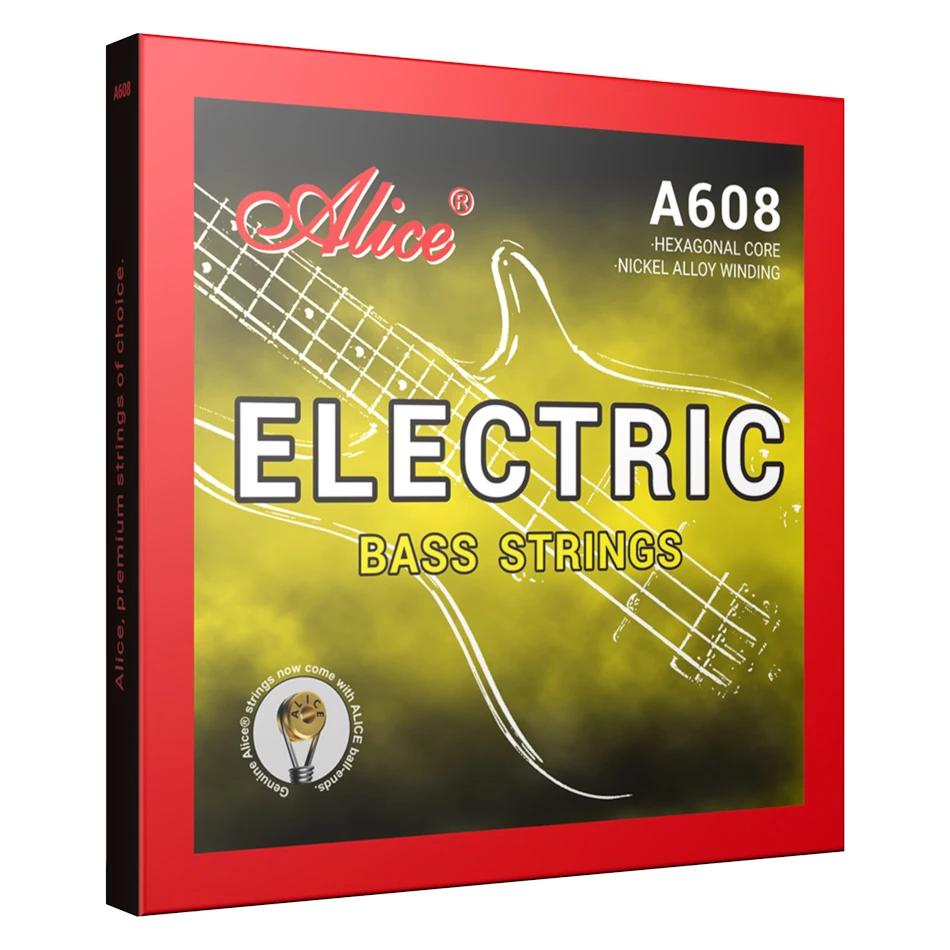 Alice A608 Electric Bass String 4-Strings Set Hexagonal Core Nickel Alloy Wound Medium Light for Choose