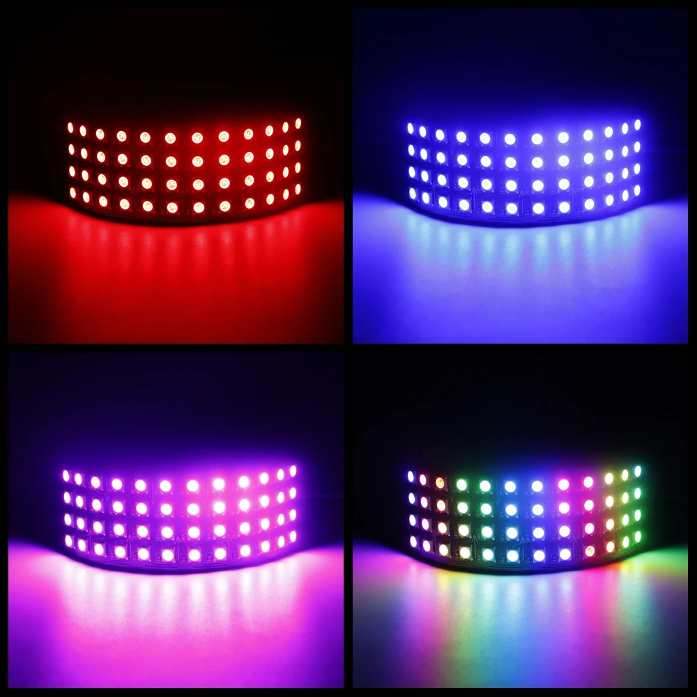 WS2812B LED Digital Flexible Individually Addressable Panel Light 4X12 48Pixels WS2812IC Module Matrix Screen DC5V ﻿