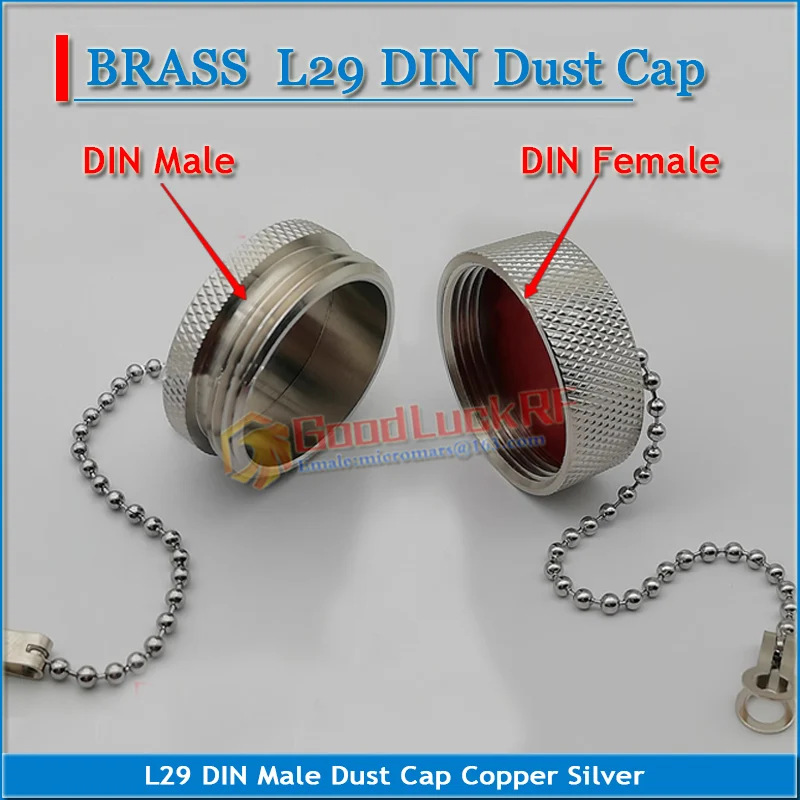 

L29 7/8 7/16 DIN Male & Female Dust protection cap with chain Resistor RF coaxial Terminator Protective Cover Coper Adapters