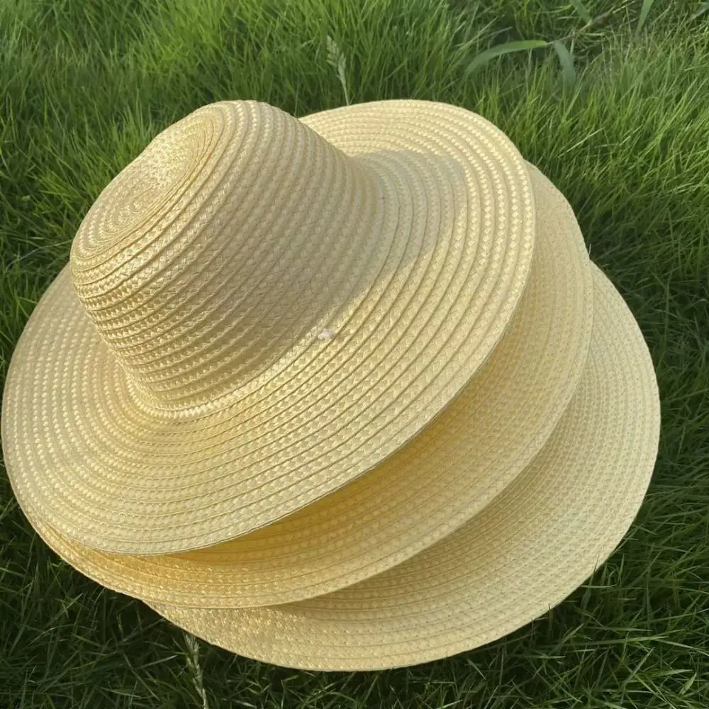 

Summer Simple Straw Hats Women Men Wide Brim Beach Sun Hat Uv Protection Fishing Caps Farm Straw Hat With Windproof Rope Panama