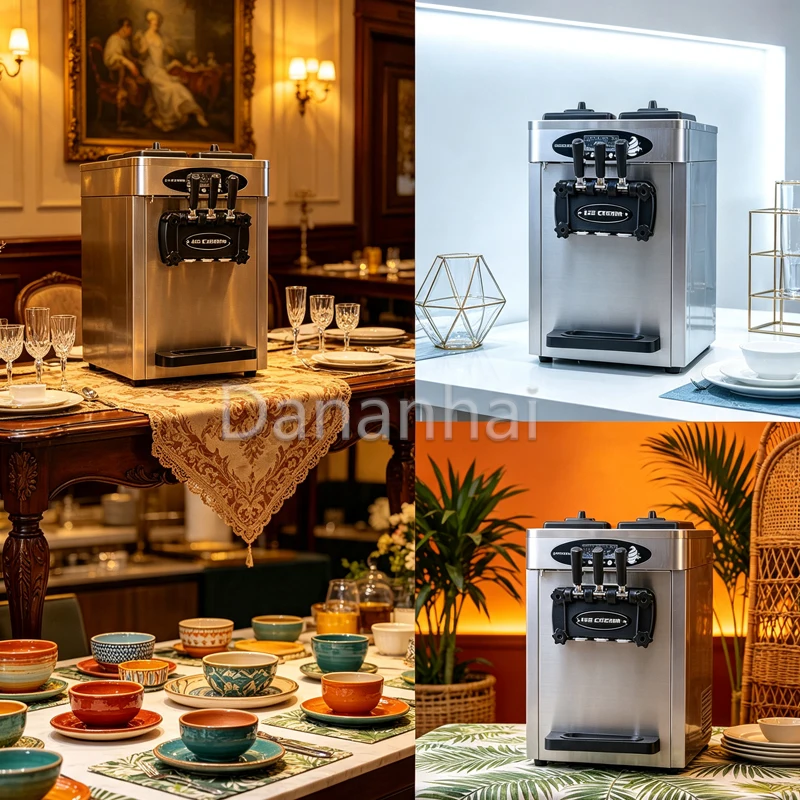 Commercial Small Fully Automatic Ice Cream Machine Desktop Sundae Cone Machine Frozen Yogurt Maker for Business Use