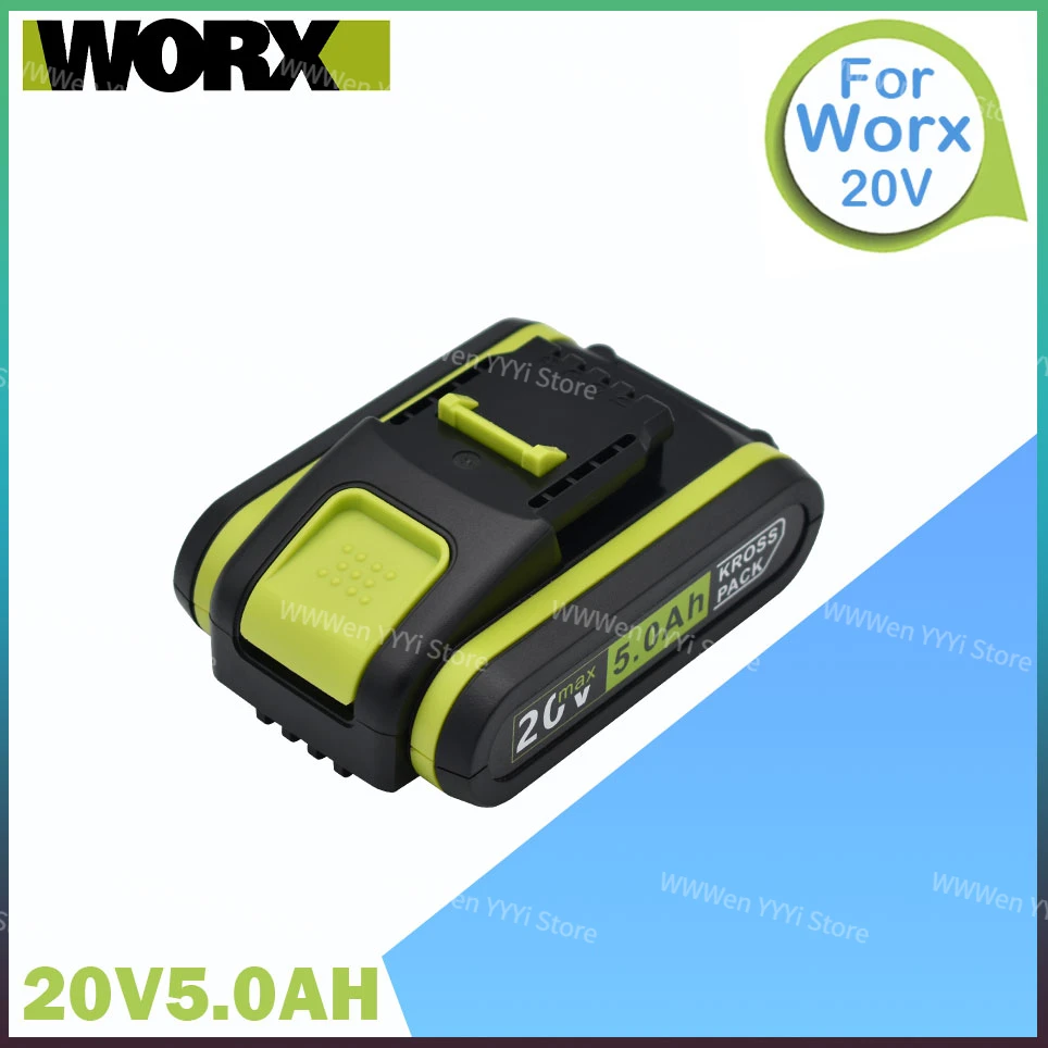 

Worx New Power Tools Rechargeable Replacement Battery 20V 5000mAh Lithium for Worx WA3551 WA3553 WX390 WX176 WX178 WX386 WX678