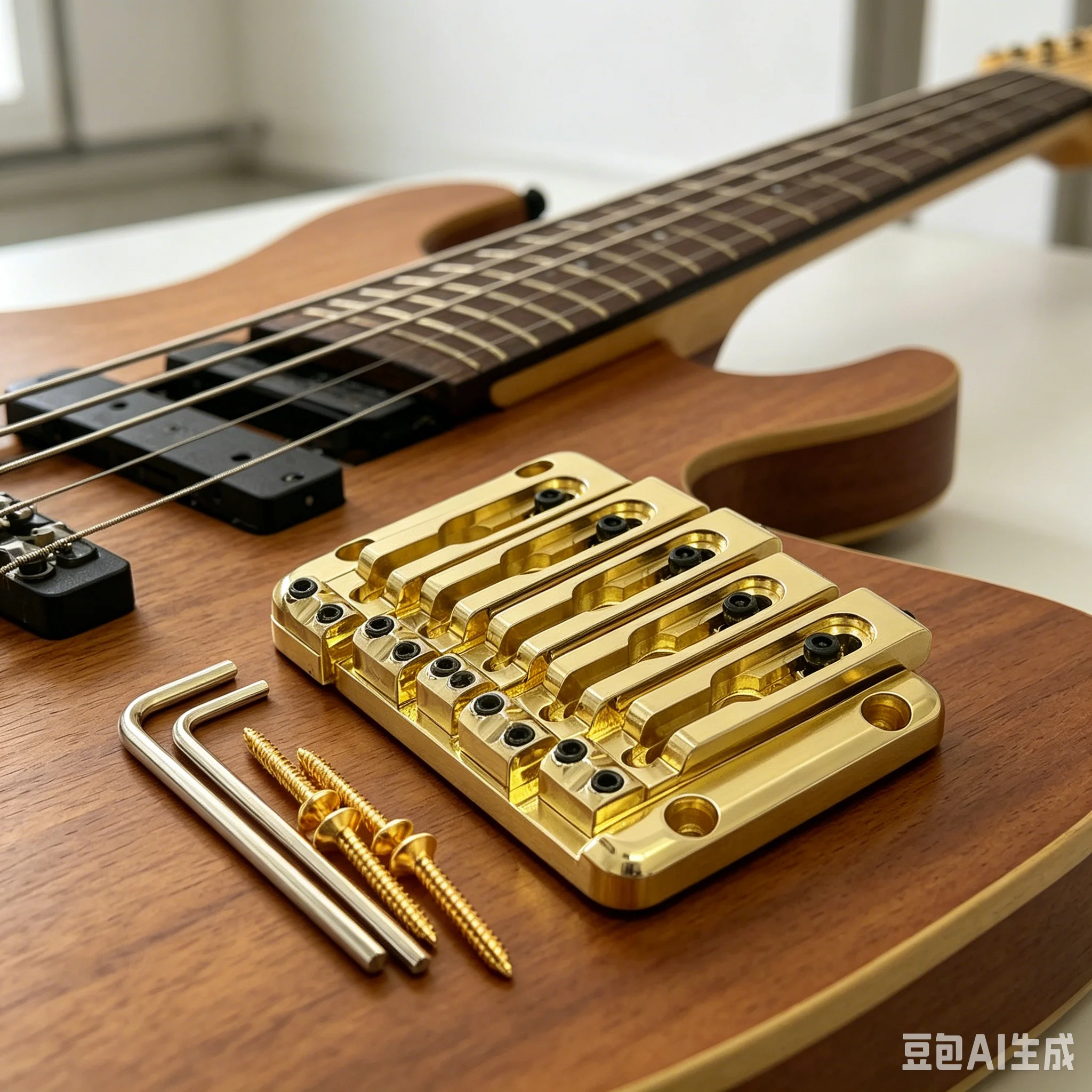 

5 String Bass Fixed Bridge 15mm 92.5x60mm String-Through Body Separated Saddle Electric Bass Saddle Replace Accessories