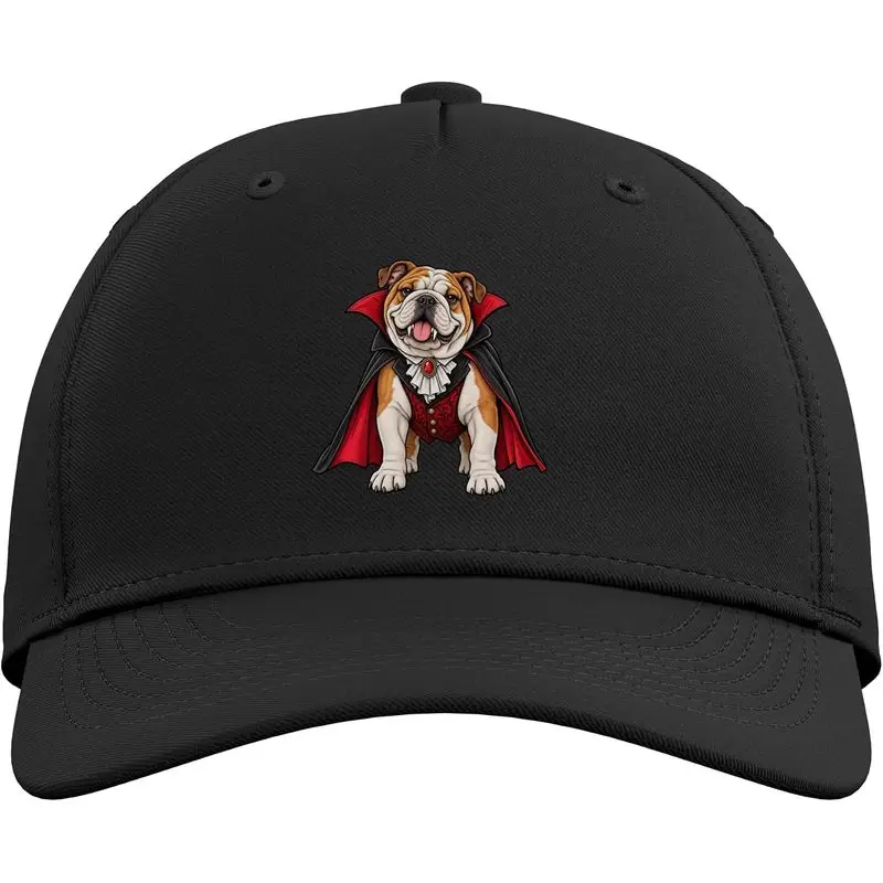 English Bulldog Dog Dressed As A Vampire Halloween Adjustable Baseball Hat