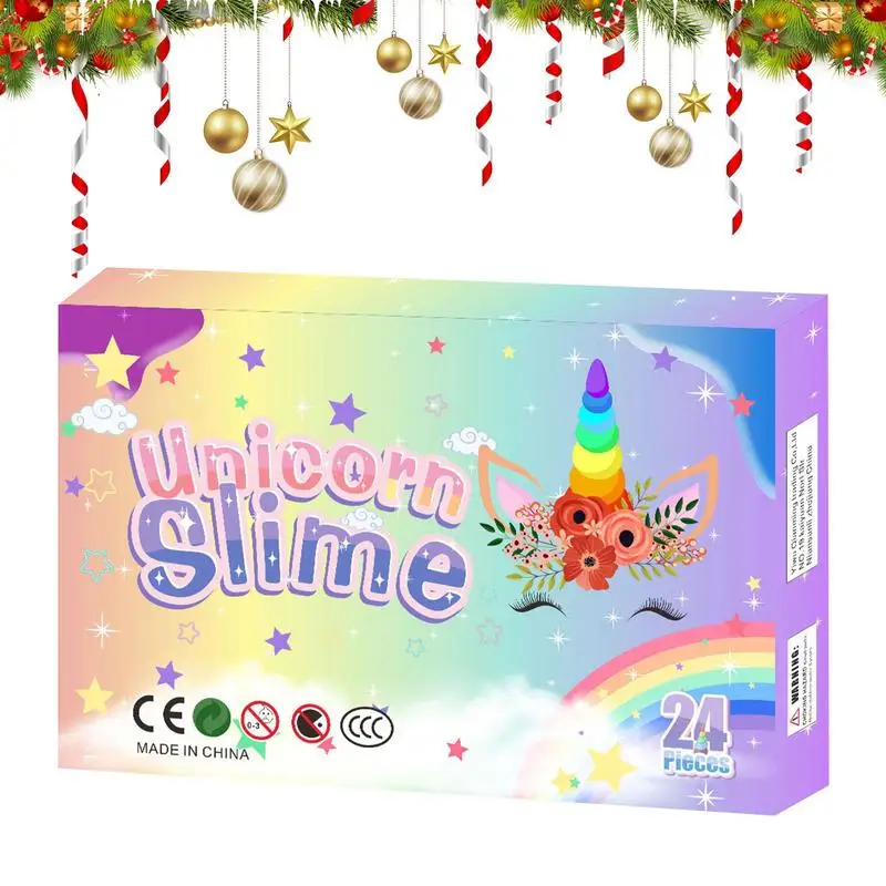 

Christmas Advent Countdown Calendar Children's Birthday Gift Slime Bubble Gum 24 Day Number Holiday Gift New Year Gift