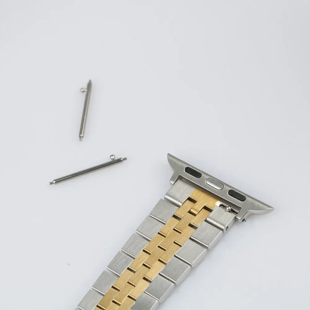 Half Gold Jubilee Watch Band With Adapter For Apple iWatch Series 7 45mm