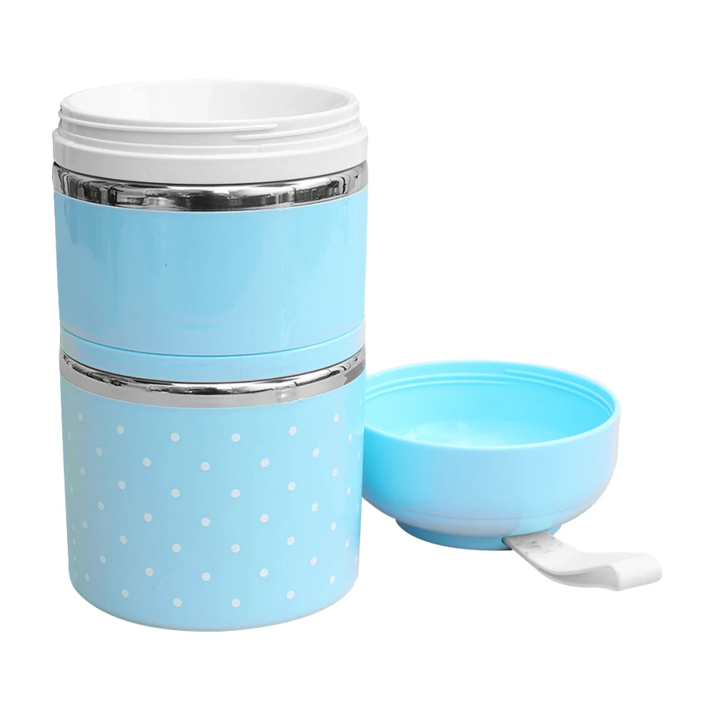 

Double-Layer Stainless Steel Thermal Lunch Box 1000ml Insulated Food Container Portable Leakproof for Office Home Use