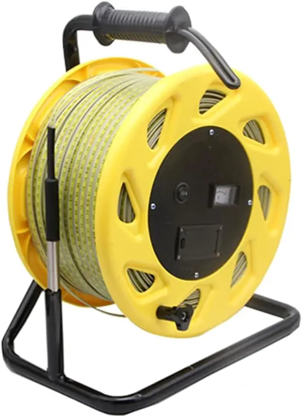 Water Level Meter Groundwater Depth Measurer with LED & Buzzer Alarm, 30~300m Cable Reel for Wells, Reservoirs - Industria