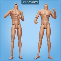 YUNYI Male Doll Body Figure 1/6 Muscle Male Doll Body Toys Multi-Joints Movable Beige Skin Doll Body Collection Doll Toy Parts