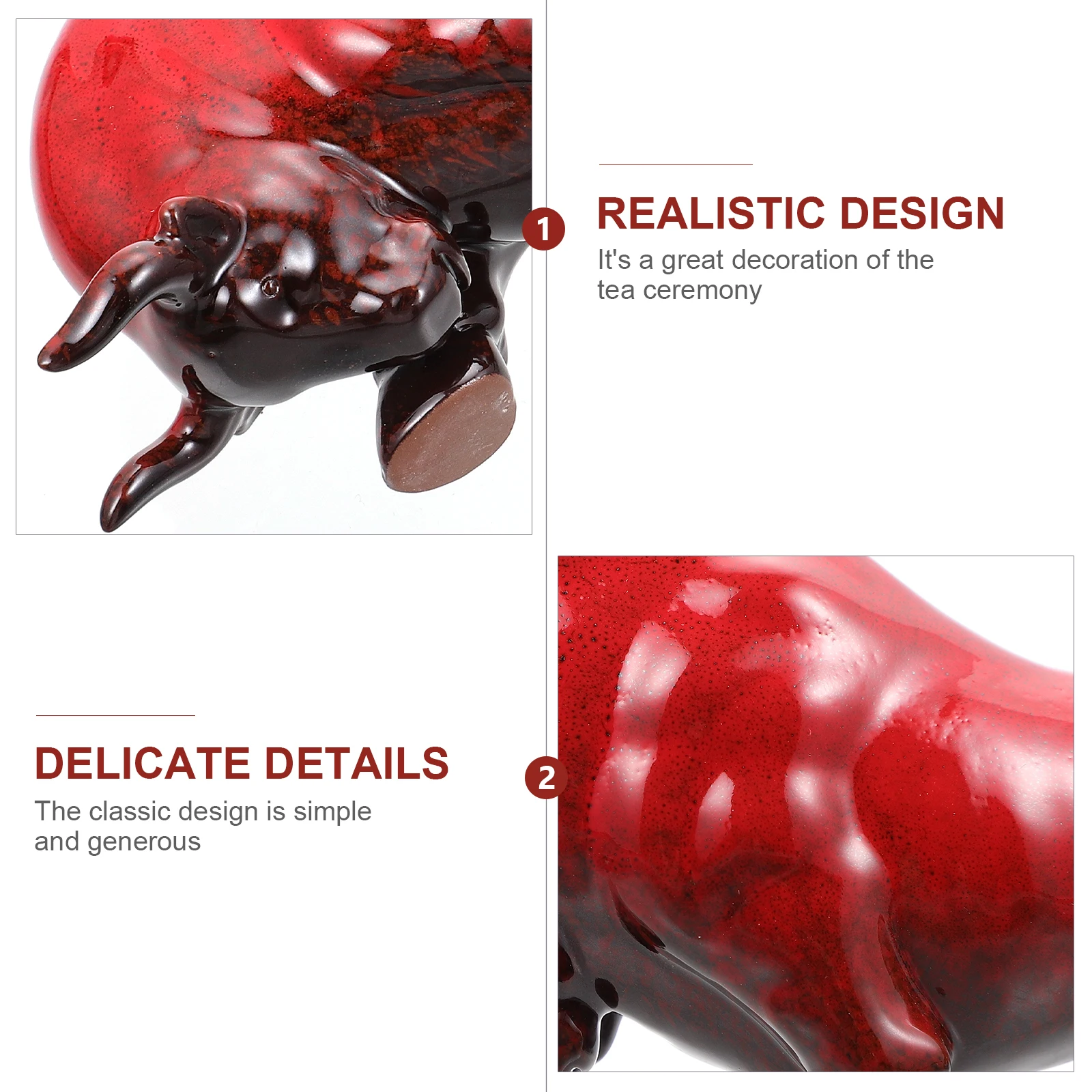 

1Pcs Ceramic Tea Pet Decoration Tea Tray Ornament Prosperity Sculpture Tabletop Cattle Ornament Home Office