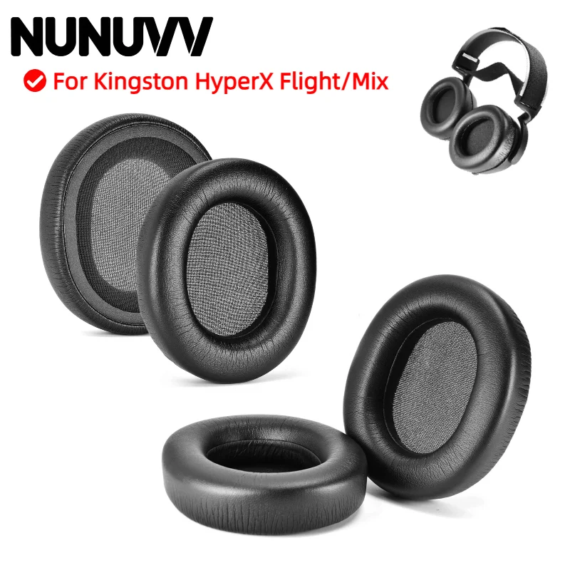 

NUNUVV Replacement Earpads For Kingston HyperX Flight/Mix Earmuffs Ultra-soft Sponge Cushion Cover Repair Parts Headphone