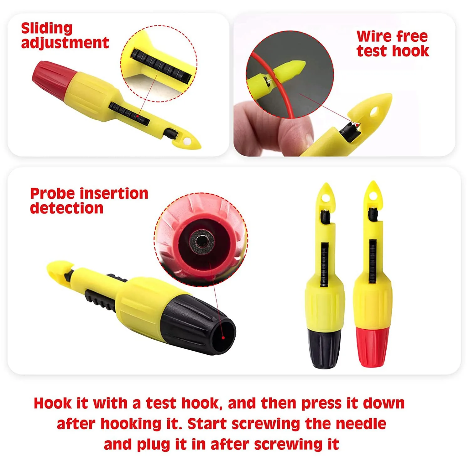 4 Stuks Isolatie Draad Piercing Clip Sonde Isolatietools Voor Het Testen Detecteren Auto Elektrische Circuit Multimeter