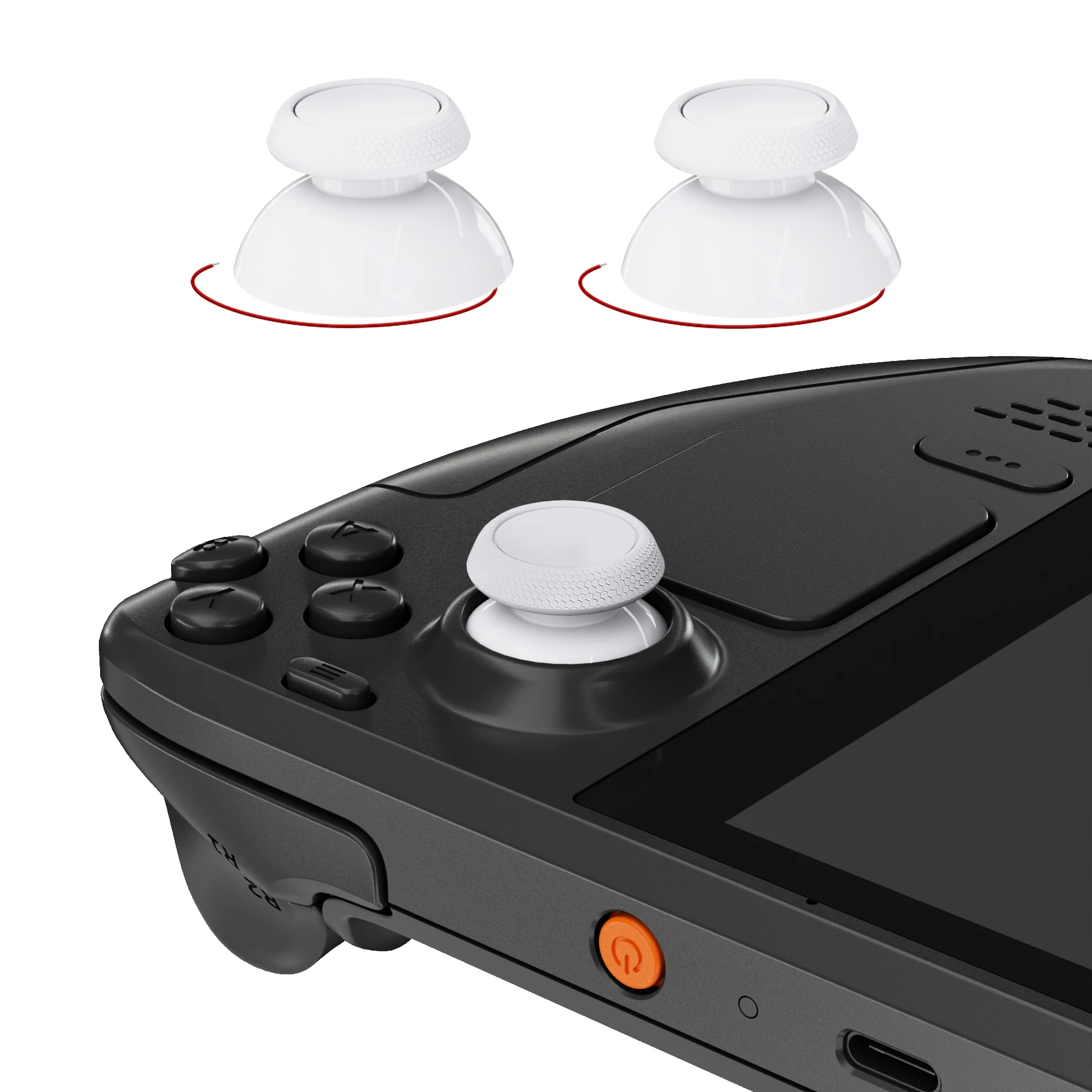 eXtremeRate Replacement Analog Thumbsticks for Steam Deck OLED and Steam Deck LCD - White