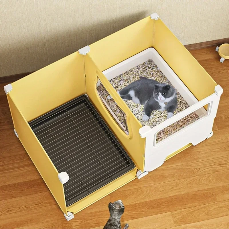 Large Drawer Cat Litter Box Enclosed Bedpan Sand Prevention Practical Cat Supplies Hygienic Pet Toilet Convenient Design