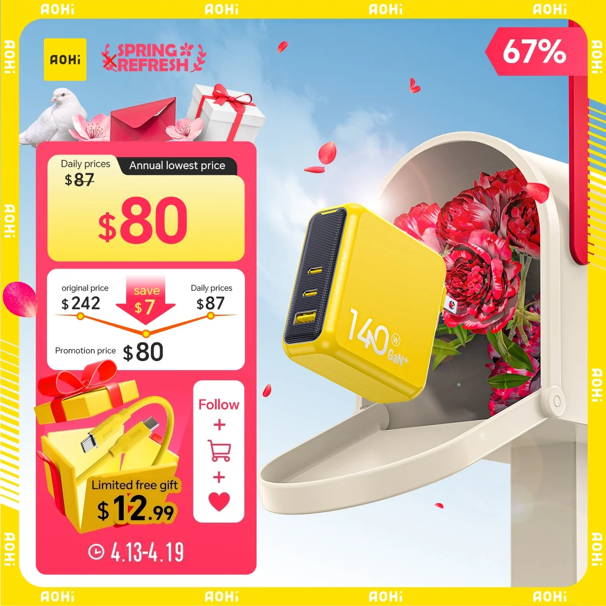 caricatore-aohi-magcube-pro-140w-gan-pd31-a-3-porte-usb-c-per-macbook-pro-caricatore-rapido-per-laptop-per-iphone-16-tablet-xiaomi