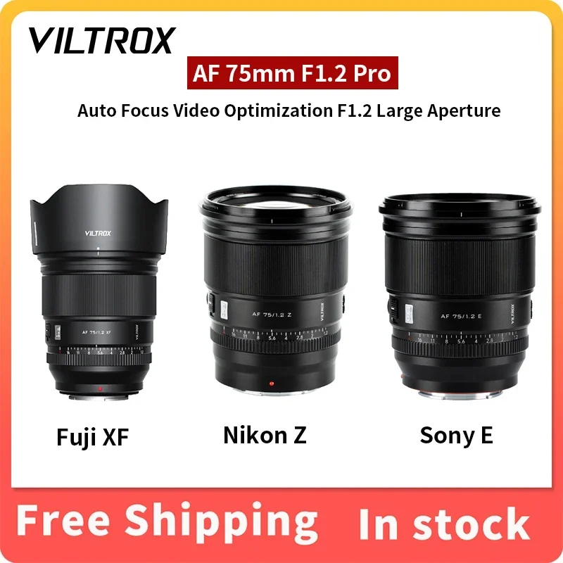 

VILTROX 75mm F1.2 Fuji X Lens Auto Focus Large Aperture Portrait APS-C for Fujifilm XF Mount Camera X-T4 T100 X-H2S X-T30 X-Pro3