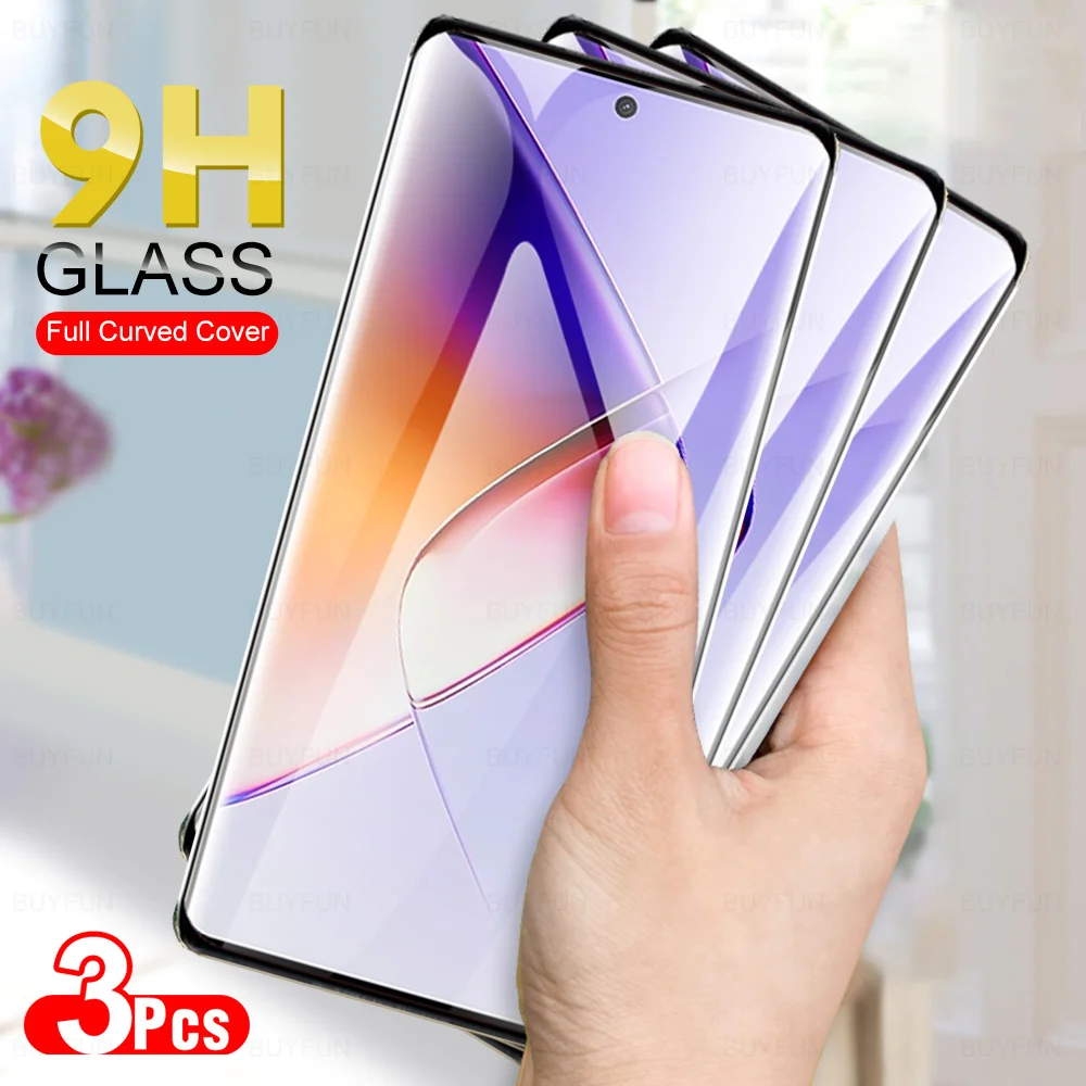 3Pcs 9H Curved Cover Glass For Infinix Note 40 Pro 5G Tempered Glass Infinx Note40 Pro+ Note40Pro Plus 40Pro 4G Screen Protector