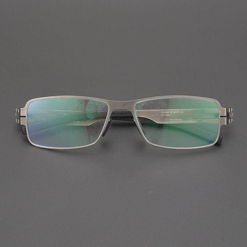 نظارات قراءة مربعة من التيتانيوم للرجال - عدسات طبية خفيفة الوزن بدون براغي، إطار بصري للجنسين
