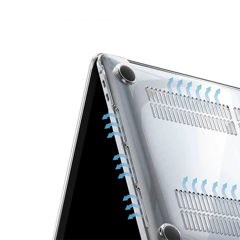 Etui na laptopa do Macbooka Neo Air 13 A2337 14 cali M4 A2442, pokrowiec ochronny do M5 14 cali 16 Pro, srebrne, twarde etui. — zdjęcie produktu 3