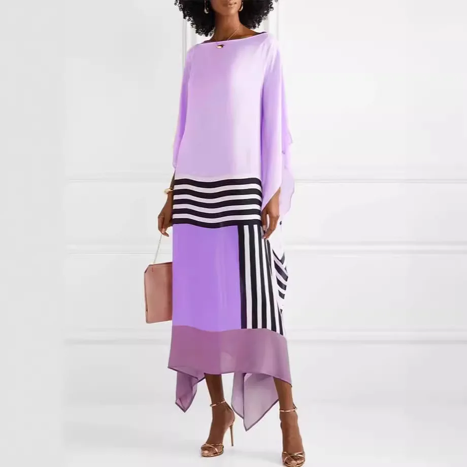 2025 New Summer Women's Long Dress Print O-Neck Ethnic Style Vinatge Chic Loose Female Dresses Fashion Boho Robe Lady Vestidos