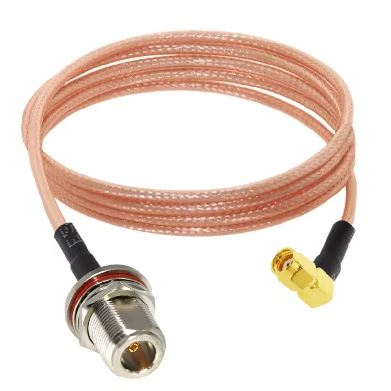 1pc RG316 Cable N Female Bulkhead to Right Angle RP SMA Male Wireless Antenna Extension Cable