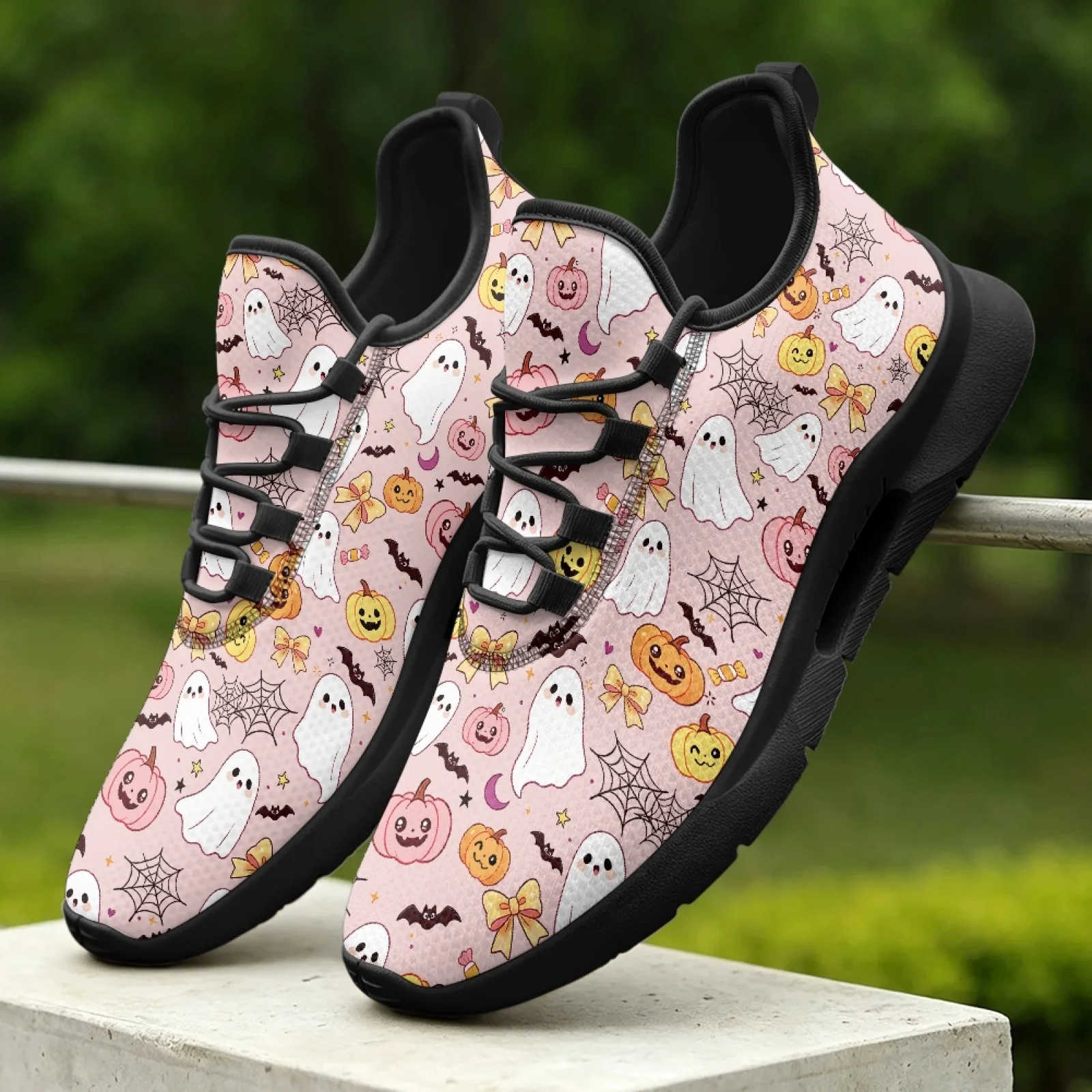 PENSTROLL Ghost Pumpkin Classic Men's Running Shoe for Adult Walking Outdoor, Fashion Lace-Up Skate Shoes