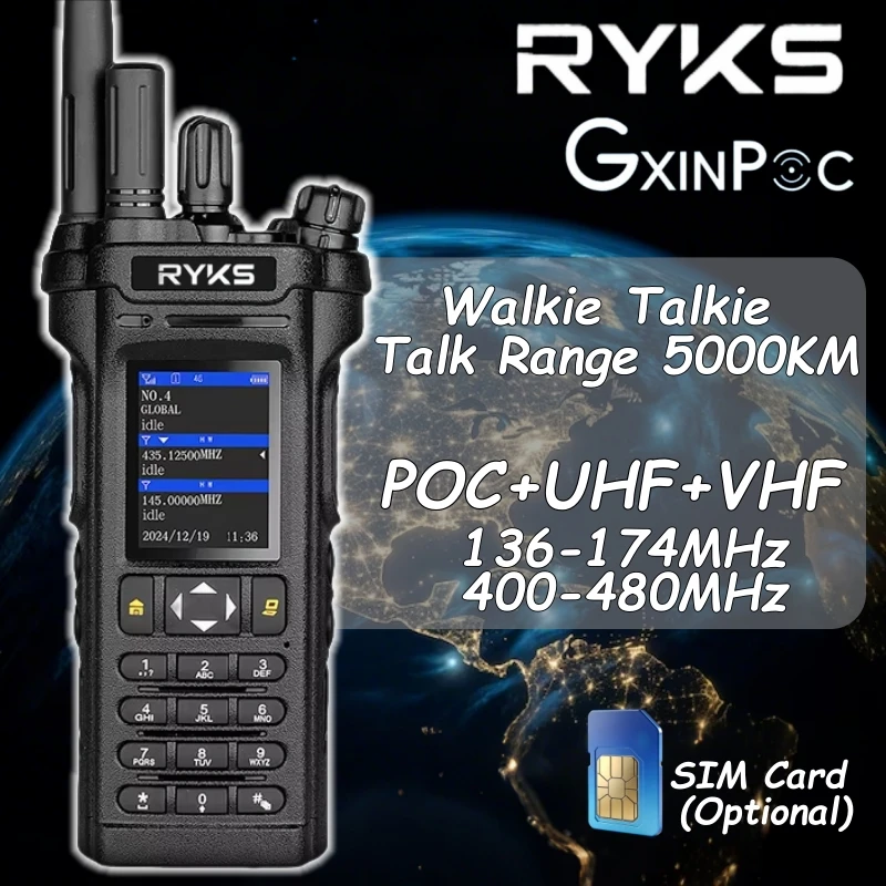 Ry-5288Plus Radio Global Poc Radio Uhf Vhf 10W Walkie Talkie Rango de conversación 5000Km