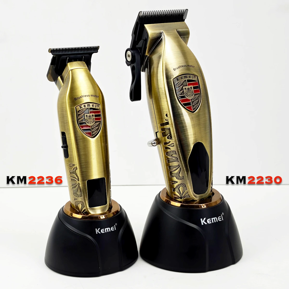 Kemei 2230 2236 All Metal Electric Barber Trimmer Brushless Motor 7500/7800RPM Barber Shop Salon Tool with Base Man Hari Clipper