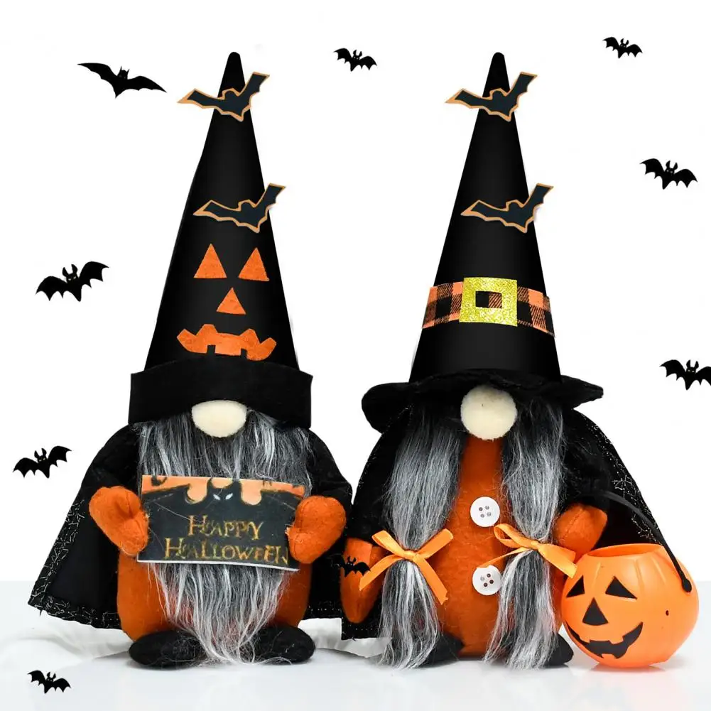 

Halloween Gnome Halloween Home Decorations Halloween Themed Dwarf Elf Faceless S Pumpkin Bat Witch Hat Plush Decor for Halloween