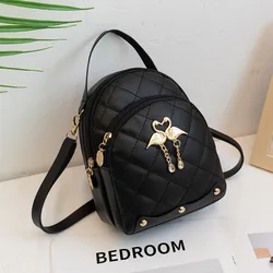 Mini mochila para mulheres, Cisne bonito, Bordados suspensos, Bolsa pequena mochila, Bolsa de couro, Senhoras Satchel Bags