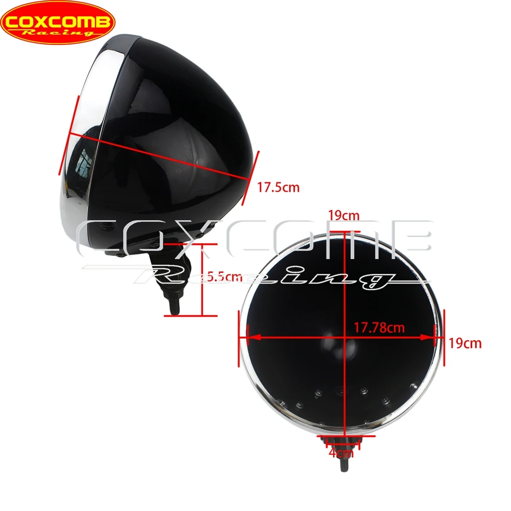 LED Headlight Housing Motorcycle Universal Round Headlamp Head Light Lamp Accessories For Harley Custom 7 inch Lighthouse Shell