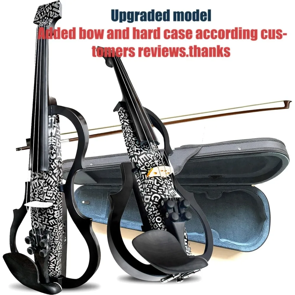 Premium Carbon Fiber Electric Violin Full Size 4/4,Professional Silent Electric Violin ,Electric Fiddle with Pro Pick up