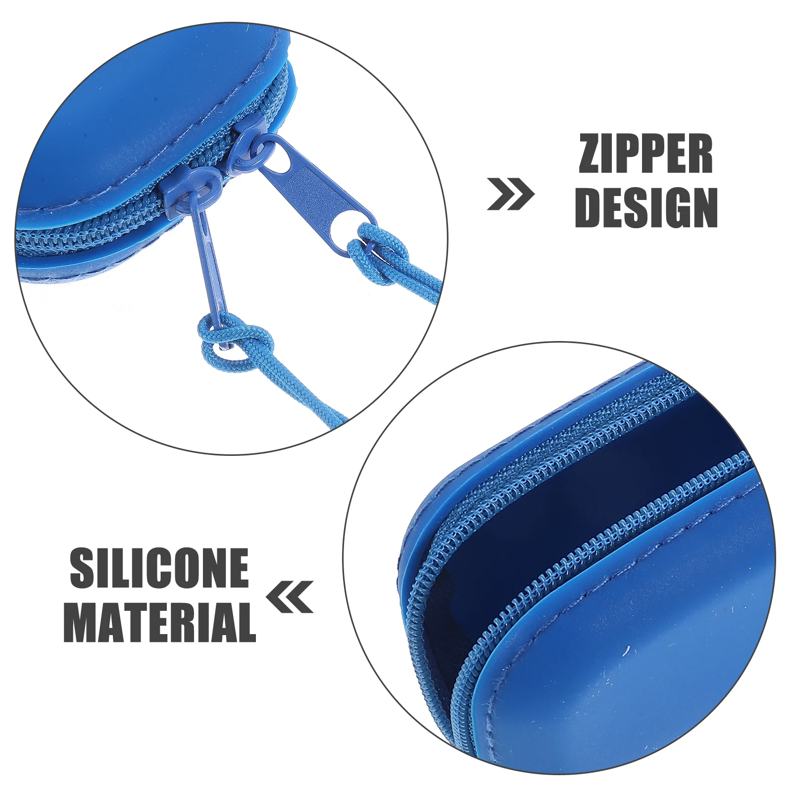 Supporto portatile Piccolo pennello per trucco in silicone blu Pennello con cerniera Custodia con cerniera per articoli da toilette da viaggio