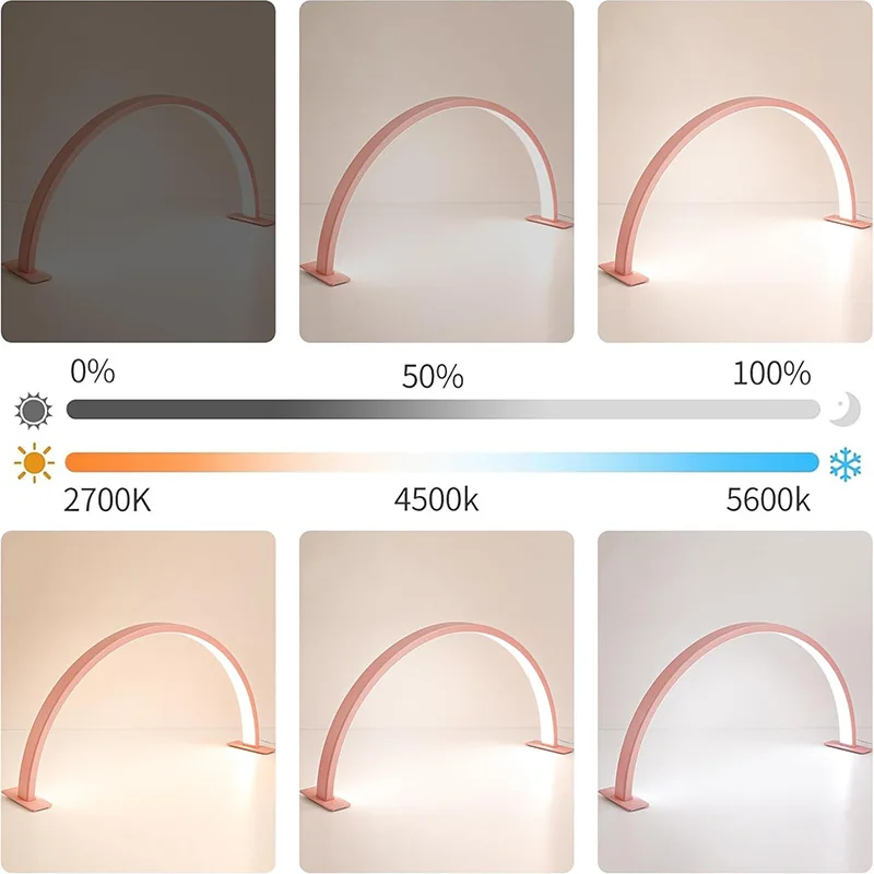 Half Moon Arched Nail Table Lamp, desktop Wide Range Lighting, Beauty Salon Nail Specific Curved desktop Lamp - view 3