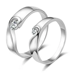 Couple's Ring 100% 925 Sterling Silver 0.3CT D Color Moissanite Diamond Rings Gold Plated Wedding Eternity Ring Fine Jewelry