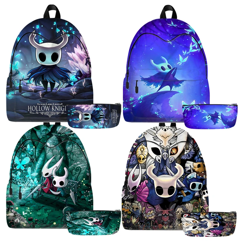 Game Hollow Knight Backpack 2pcs Students Back to School Knapsack Teens Shoulder Bags 3D Book Mochilas Student Backpack