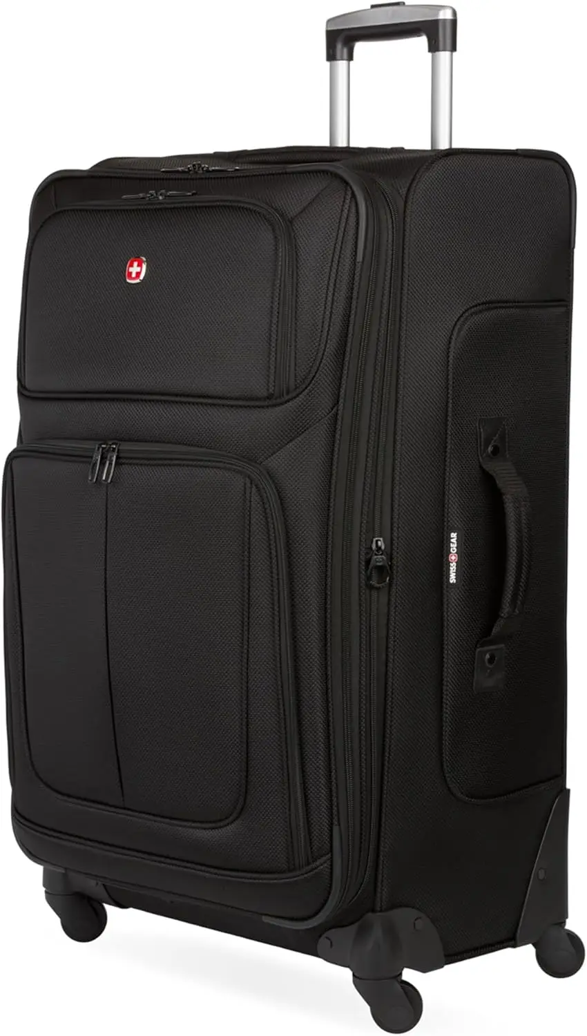 

Large Expandable Checked Suitcase with 360-Degree Wheels & Retractable Handle, 29 Inch for 7-9 Night Trips in Black