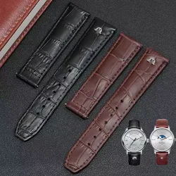 For MAURICE LACROIX Eliros watchband First layer calfskin wrist band  20mm 22mm Black brown cow genuine leather strap