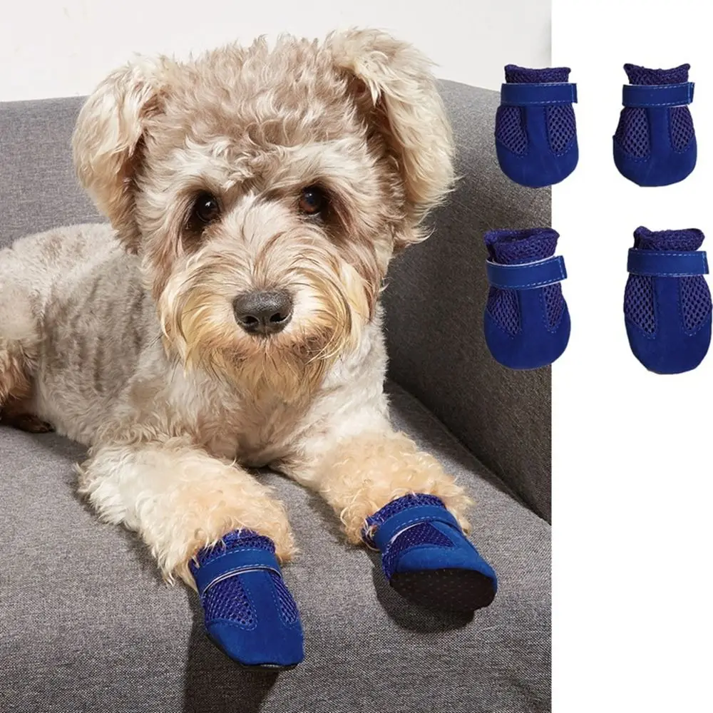 

4pcs/set Comfortable Pet Rain Boots Breathable Anti-slip Dog Care Footmuffs Easy To Clean Protective Pet Dog Shoes for Home