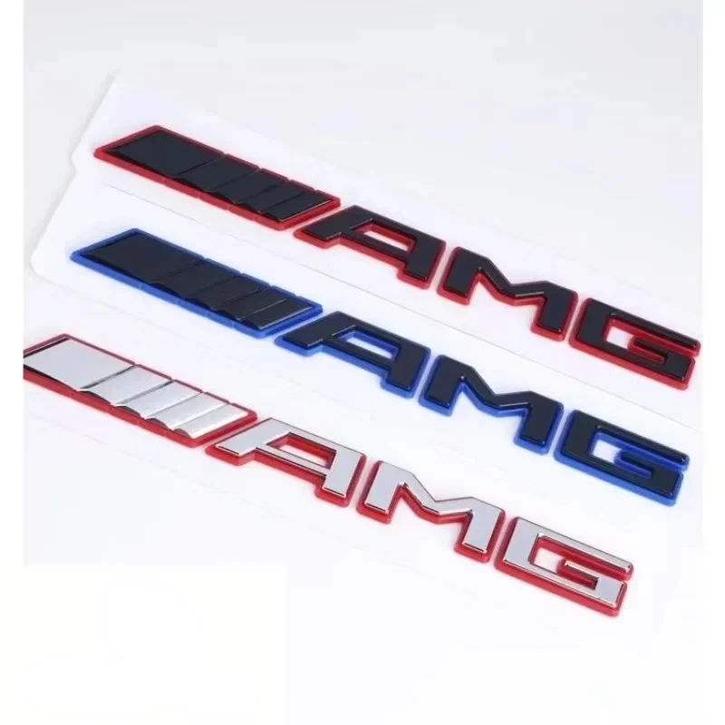 The new 3D badge ABS trunk AMG letter sticker is suitable for Mercedes-Benz AMG  W176 C53 C63S A B C E G CLA GT53 general style.