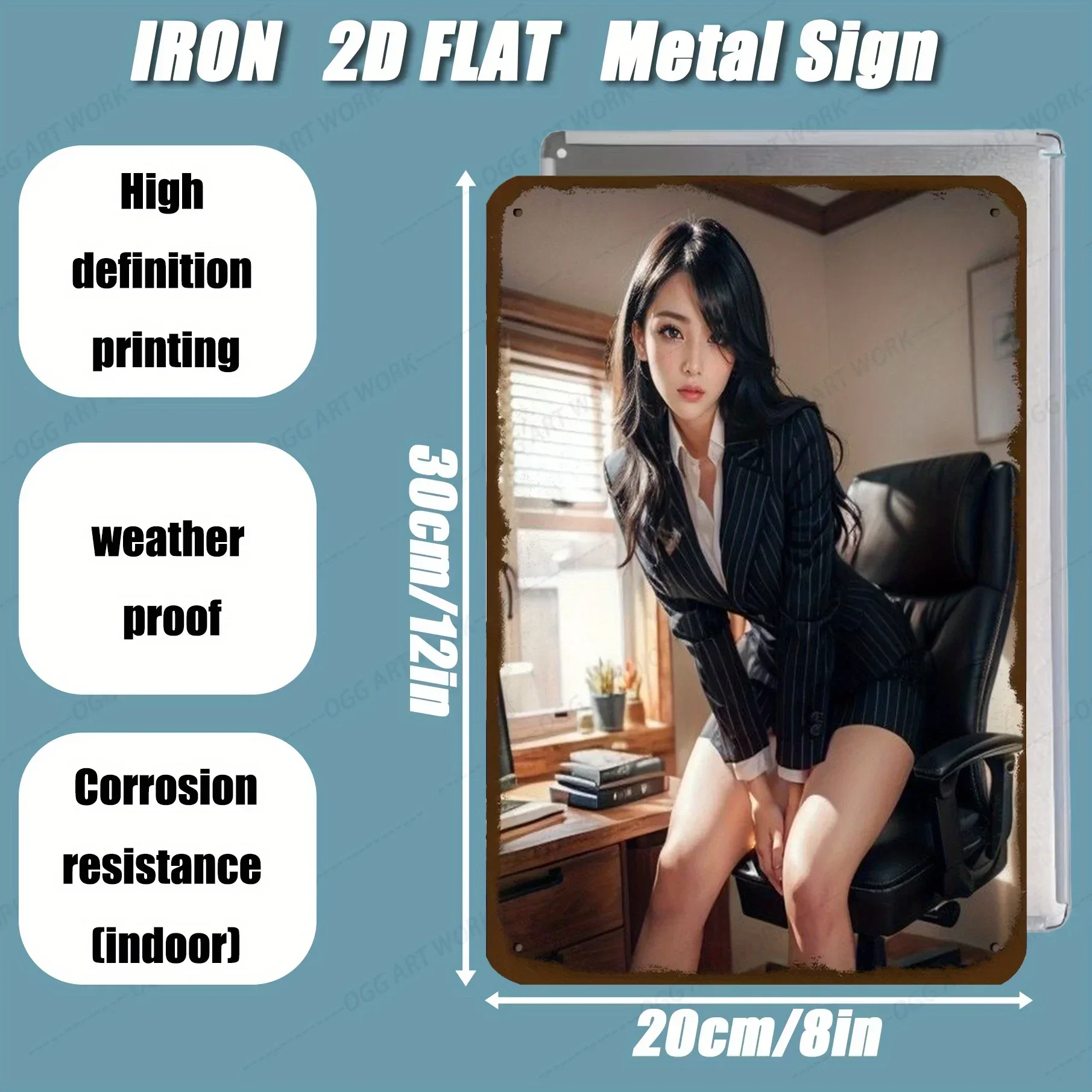 

Office Lady Retro Metal Wall Art Vintage Tin Sign Home Cafe Decor