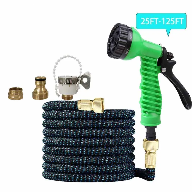 

Expandable Garden Hose With 7-Function High-Pressure Car Wash Gun – Ideal For Garden Lrrigation & Courtyard Cleaning