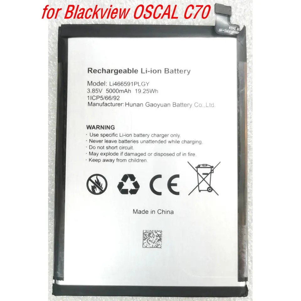 Batería de repuesto de alta capacidad Li466591PLGY para teléfono Blackview Oscal C70 3
